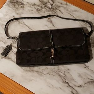 Coach black canvas shoulder bag